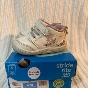 Stride Rite Cream Floral Baby Shoes